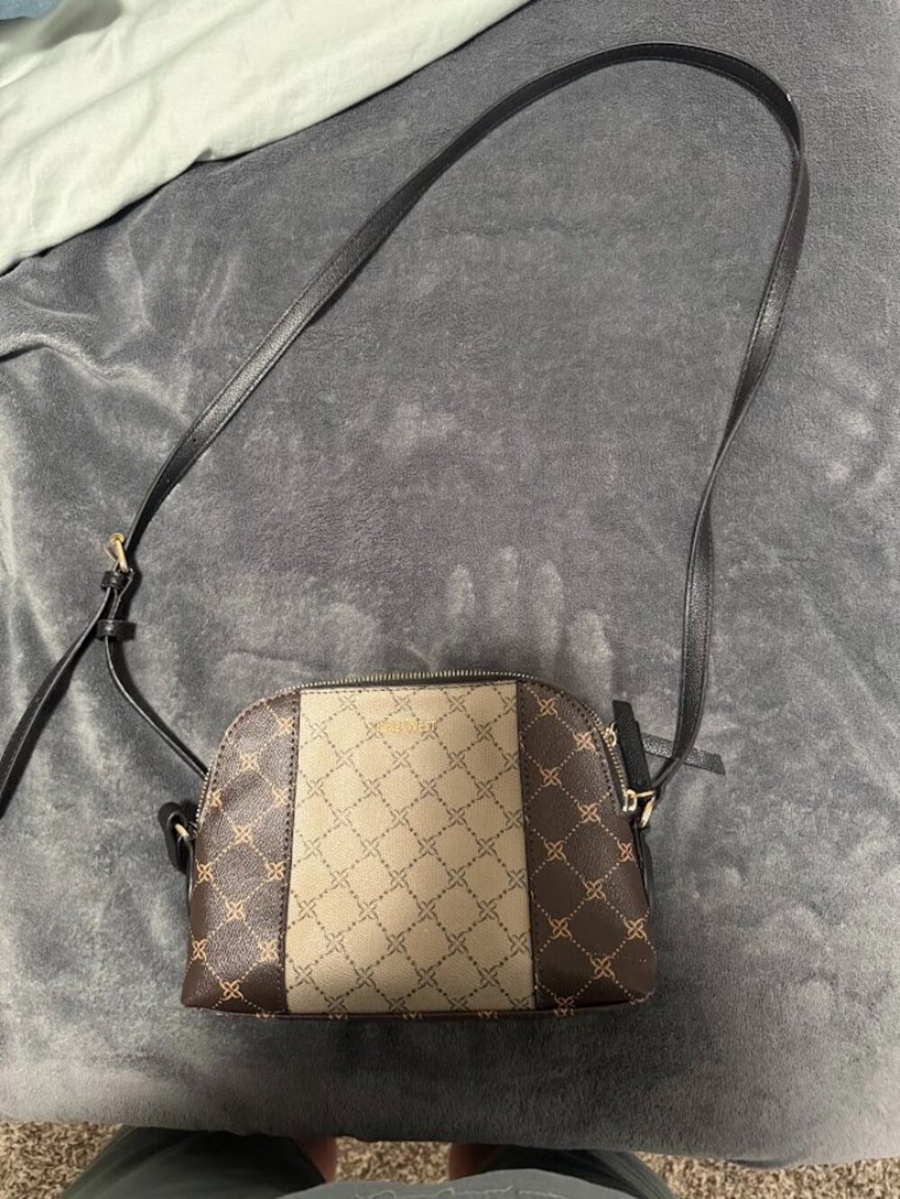 Nine West Cyra A  crossbody hazel and brown logo bag